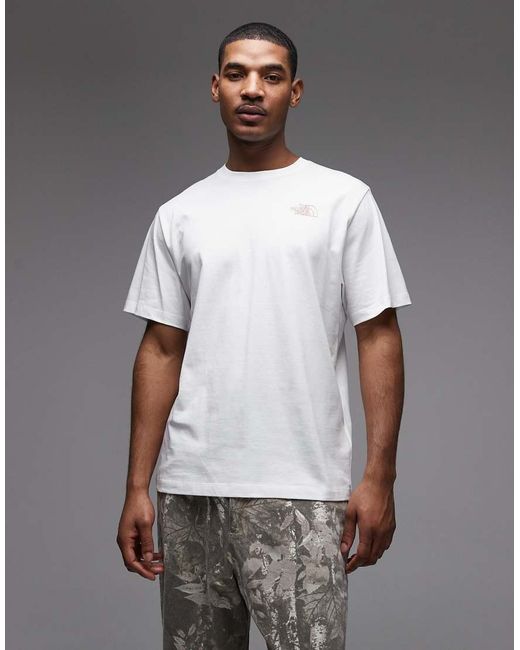 The North Face Gray Flower Scribble Backprint T-Shirt for men