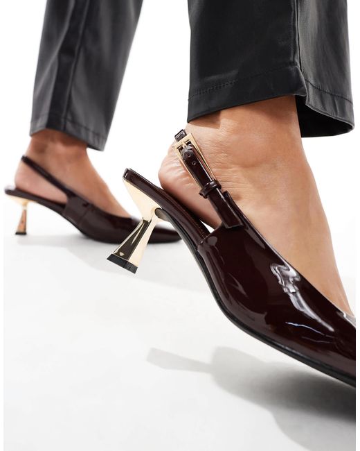 SIMMI Black Simmi London June Wide Fit Pointed Slingback Kitten Heels