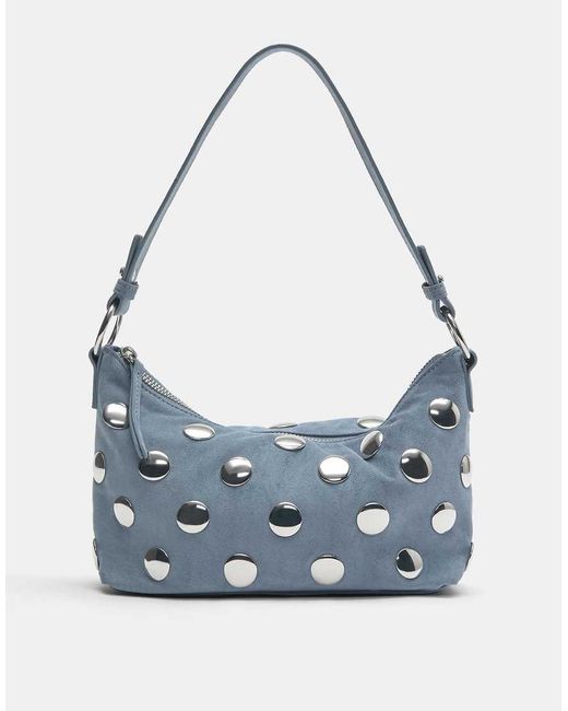 Pull&Bear Blue Studded Shoulder Bag