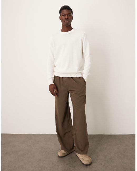 Mango Natural Round Neck Knitted Jumper for men