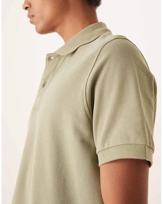 Polo Con Cuello De Solapas De Punto Liso De Mango de hombre de color Natural