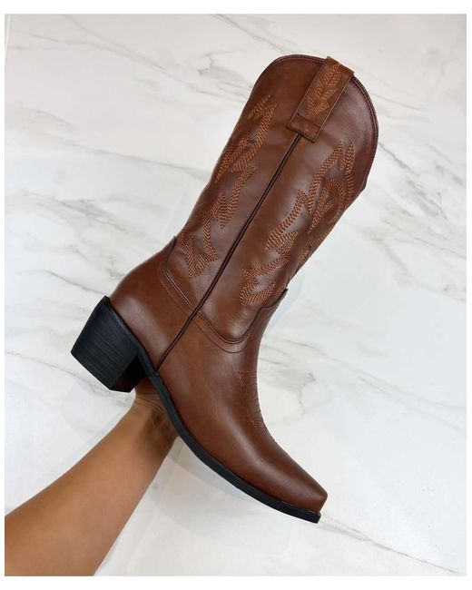 GIA STUDIOS Brown Cowboy Western Boots