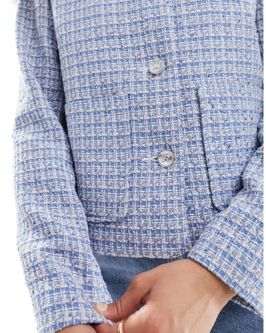 Veste d'ensemble en tissu bouclé ASOS en coloris Blue
