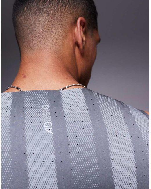 Adidas Originals Blue Adidas Running Adizero Vest With Print for men
