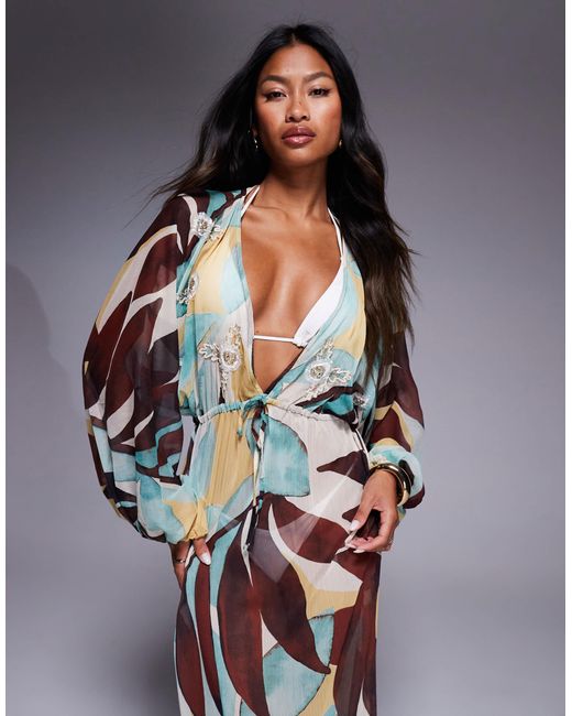 River Island Gray Kaftan