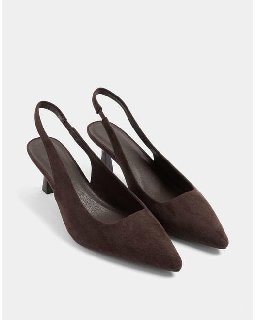 Yours Clothing Blue Wide Fit Faux Suede Sling Back Heels
