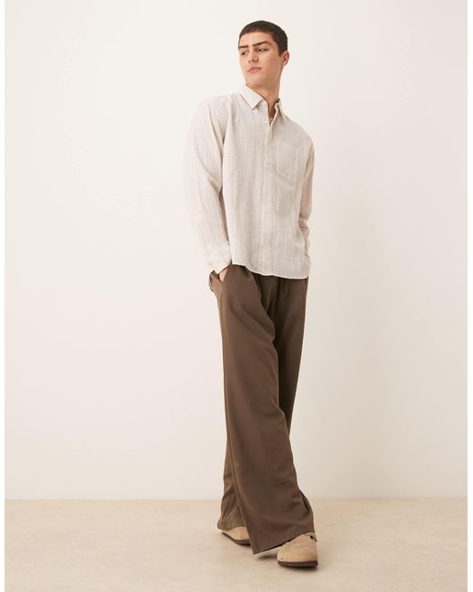 Abercrombie & Fitch Natural – langärmliges hemd