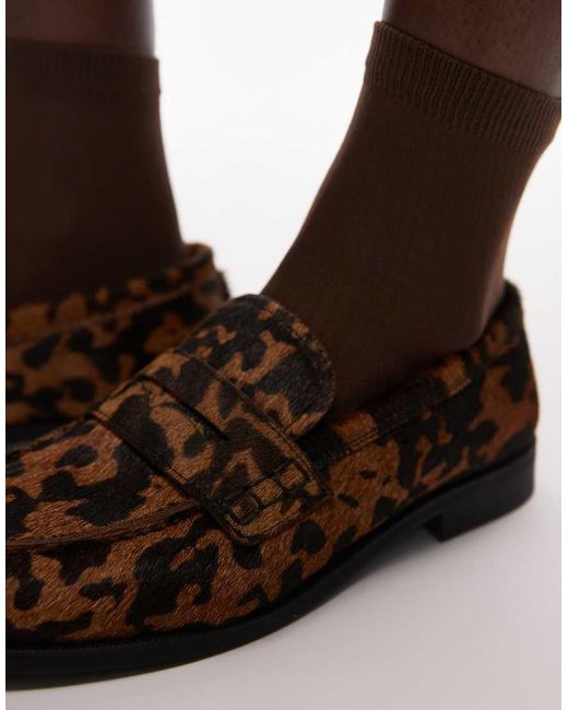 & Other Stories Brown Premium Hairy Leather Loafers With Cow Hair