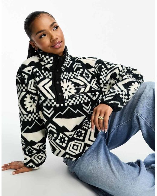 Columbia Black Helvetia Cropped Half Snap Fleece