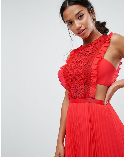 red lace jumper