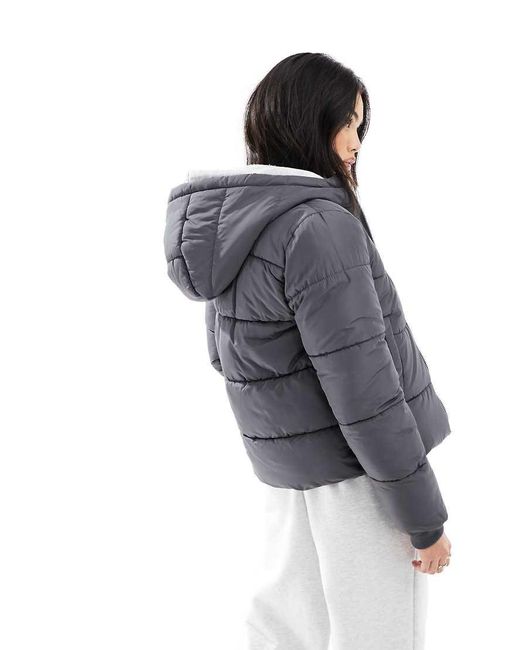 Pieces Gray Padded Coat With Hood