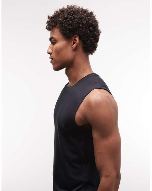 Canotta Da Allenamento Slim Fit Con Dettaglio Sulla Cucitura Laterale Nera di 4505 in Black da Uomo