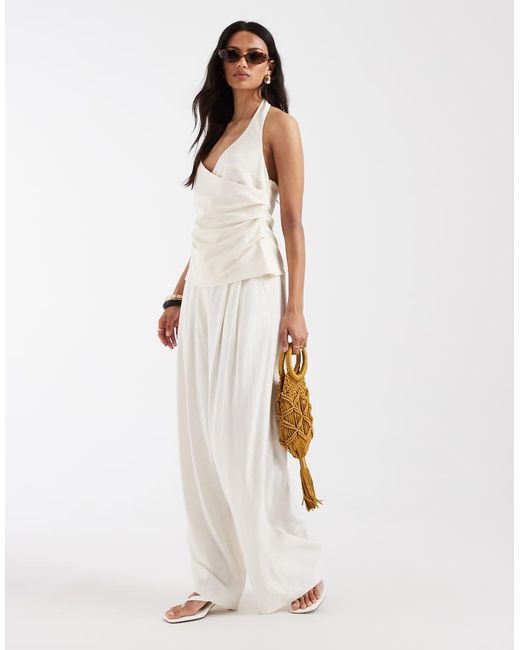 ASOS White Drape Halter Top