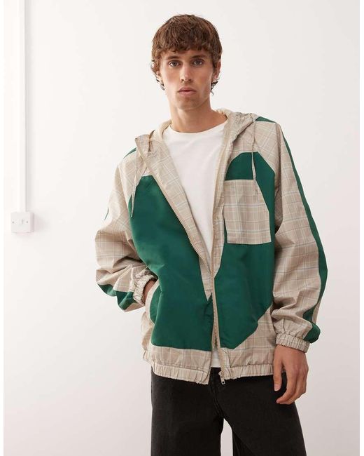 Reclaimed Vintage Green Festival Track Jacket for men
