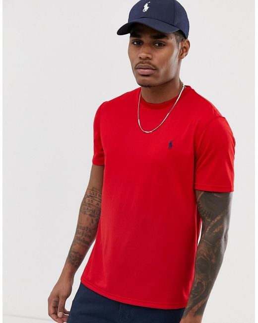 Polo Ralph Lauren Synthetic Performance Player Logo T-shirt in Red for Men  | Lyst