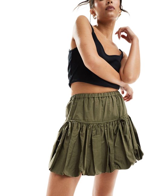 Minifalda abullonada Miss Selfridge de color Green