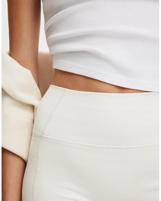 Cotton On White Active Rib T-Bar Cropped Tank