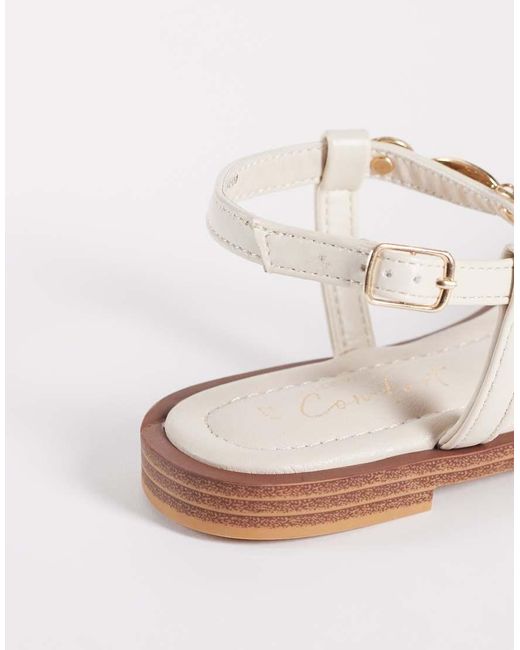 New Look White Toe Post Coin Trim Sandal