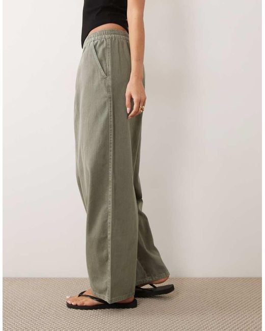 ASOS Green Pull On Barrel Tie Waist Pants