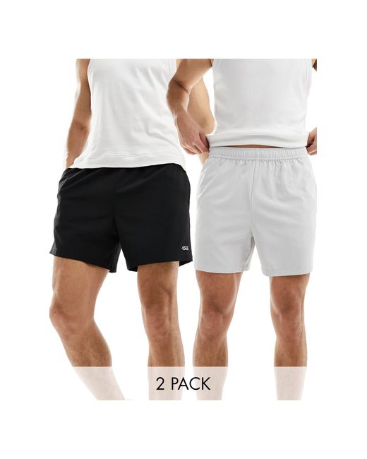 ASOS 4505 White Icon 5 Inch Training Shorts With Quick Dry 2 Pack for men