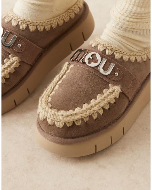 Mou Natural – bounce – wildleder-clogs