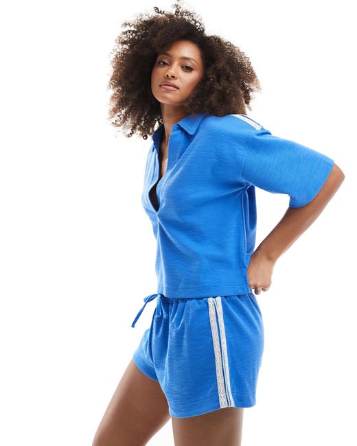 Cotton On Blue Cotton on – gerippte strandshorts