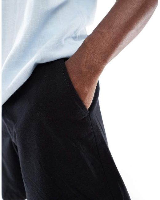Hollister White Linen Above The Knee Short for men