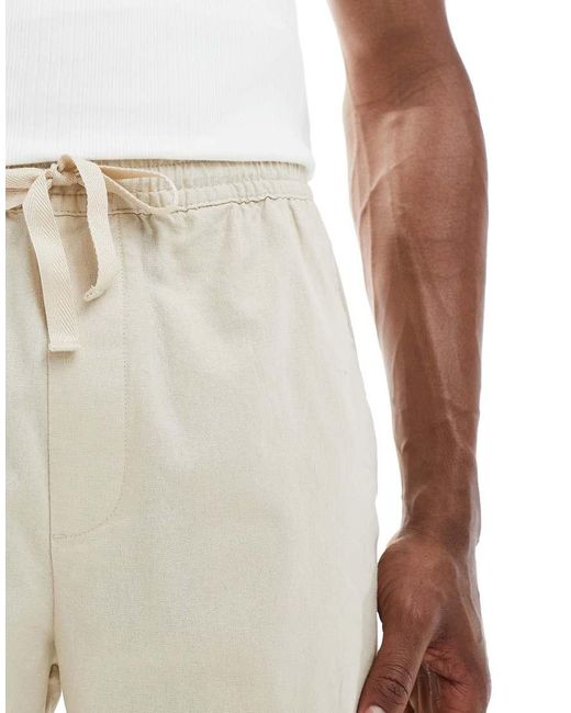 Pull&Bear Short Met Linnenlook in het White voor heren