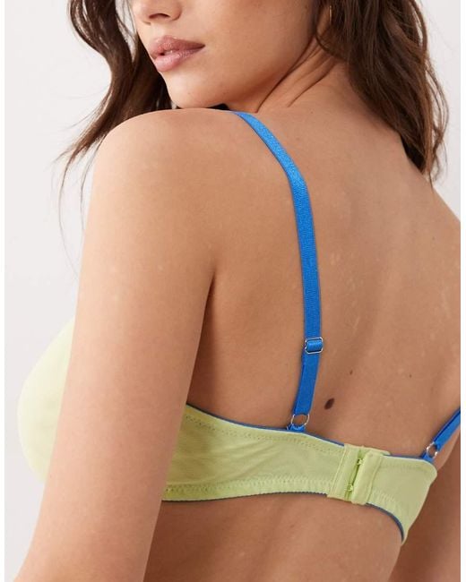 ASOS Green Fuller Bust Parker Underwire Bra With Contrast Trims