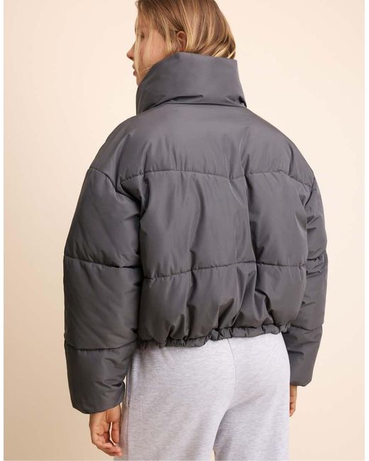 Stradivarius Natural Basic Hooded Padded Jacket