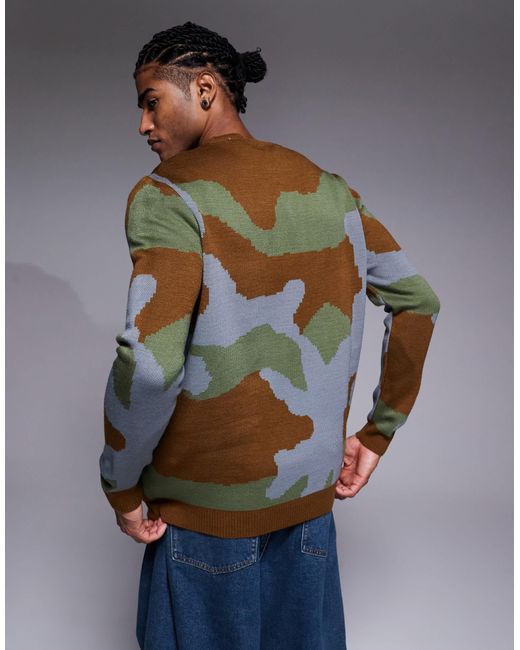ASOS – relaxed fit strickpullover in Gray für Herren