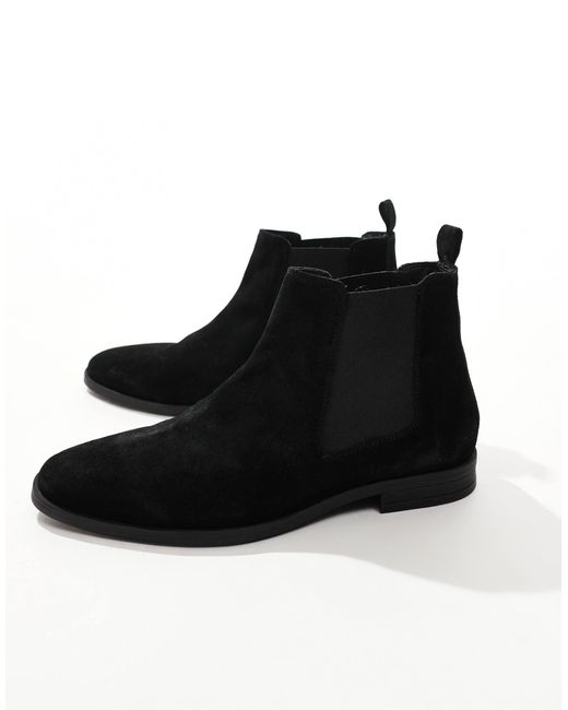 ASOS – chelsea-stiefel aus em wildleder in Black für Herren