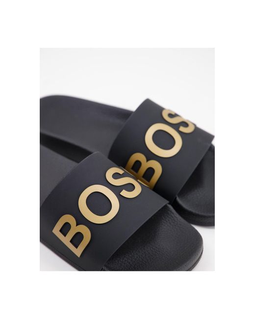 Sandalias en y dorado bay BOSS by HUGO BOSS de hombre de color Negro | Lyst