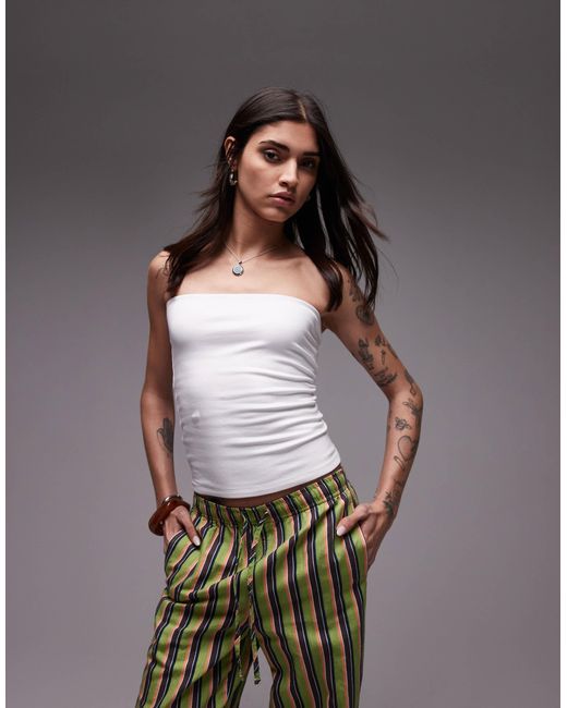 TOPSHOP Gray – trägerloses longline-top