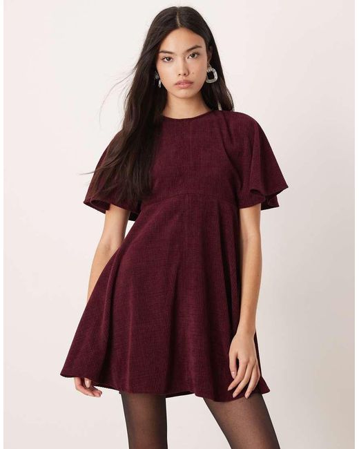 ASOS Red Cord T-shirt Mini Dress With Stitching Detail