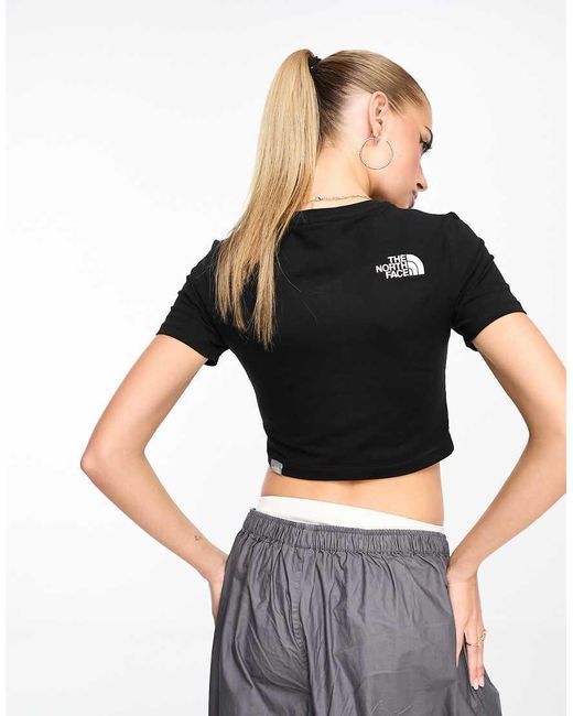 The North Face Black Simple Dome Fitted Cropped T-Shirt