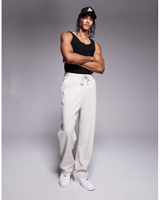 Bershka Natural Wide Leg jogger for men