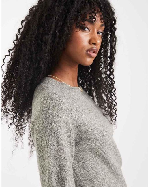 Vero Moda Gray Round Neck Knit Sweater