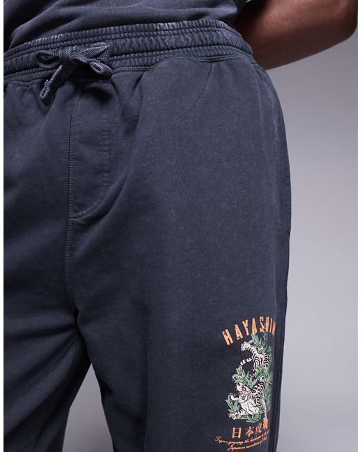 River Island Blue Open Hem joggers Co-ord for men