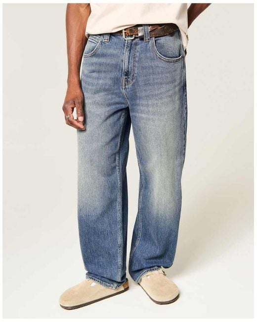 Hollister Natural Dragon Graphic Skater Baggy Jeans for men