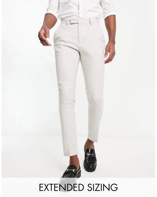 ASOS White Super Skinny Wool Mix Smart Trousers for men