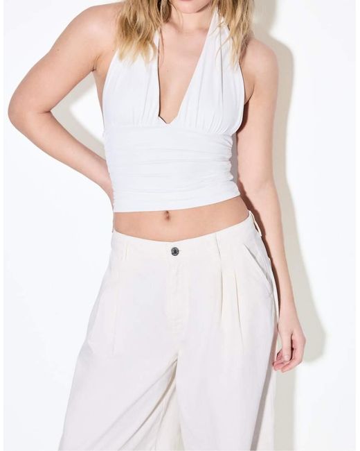 Stradivarius White Balloon Jeans