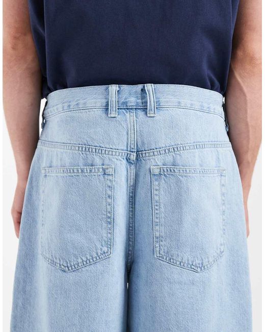 ASOS Blue Loose Denim Jorts for men