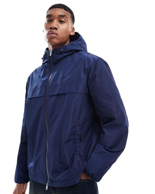 Polo Ralph Lauren Blue Icon Logo Lined Hooded Windbreaker Jacket for men