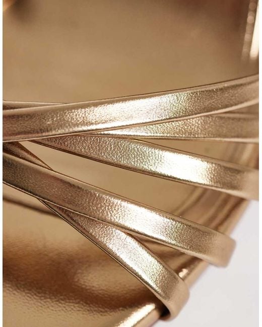 ASOS Metallic Heroic Minimal Strappy Heeled Sandals