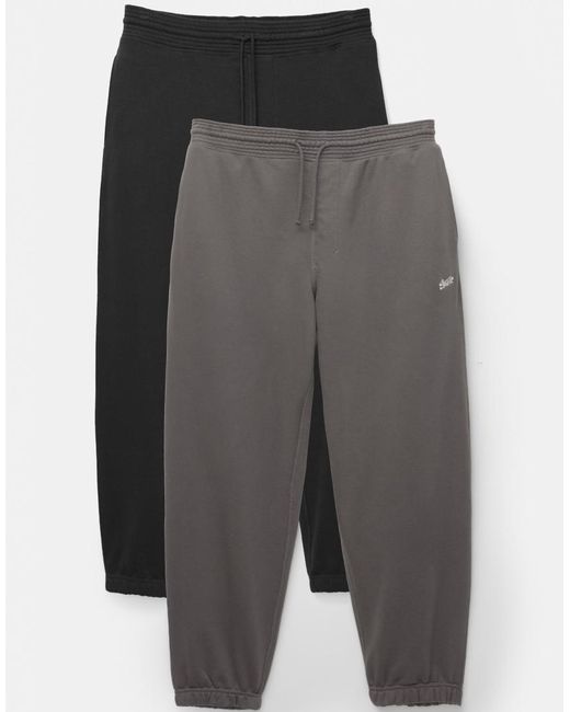 Pull&Bear Gray 2-Pack Of Stwd Joggers for men