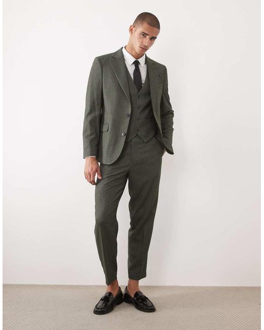 ASOS Green Slim Suit Waistcoat for men