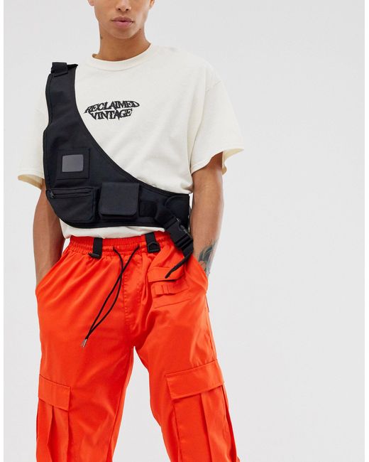 ASOS Black Chest Harness Vest Bag for men