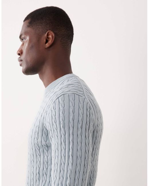 Mango Gray Cable Knit Jumper for men