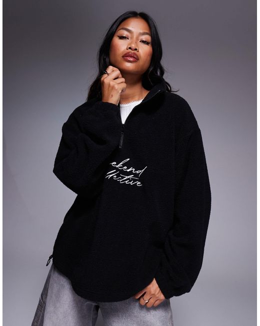 ASOS Blue Asos – weekend collective curve – oversize-sweatshirt aus teddyfell